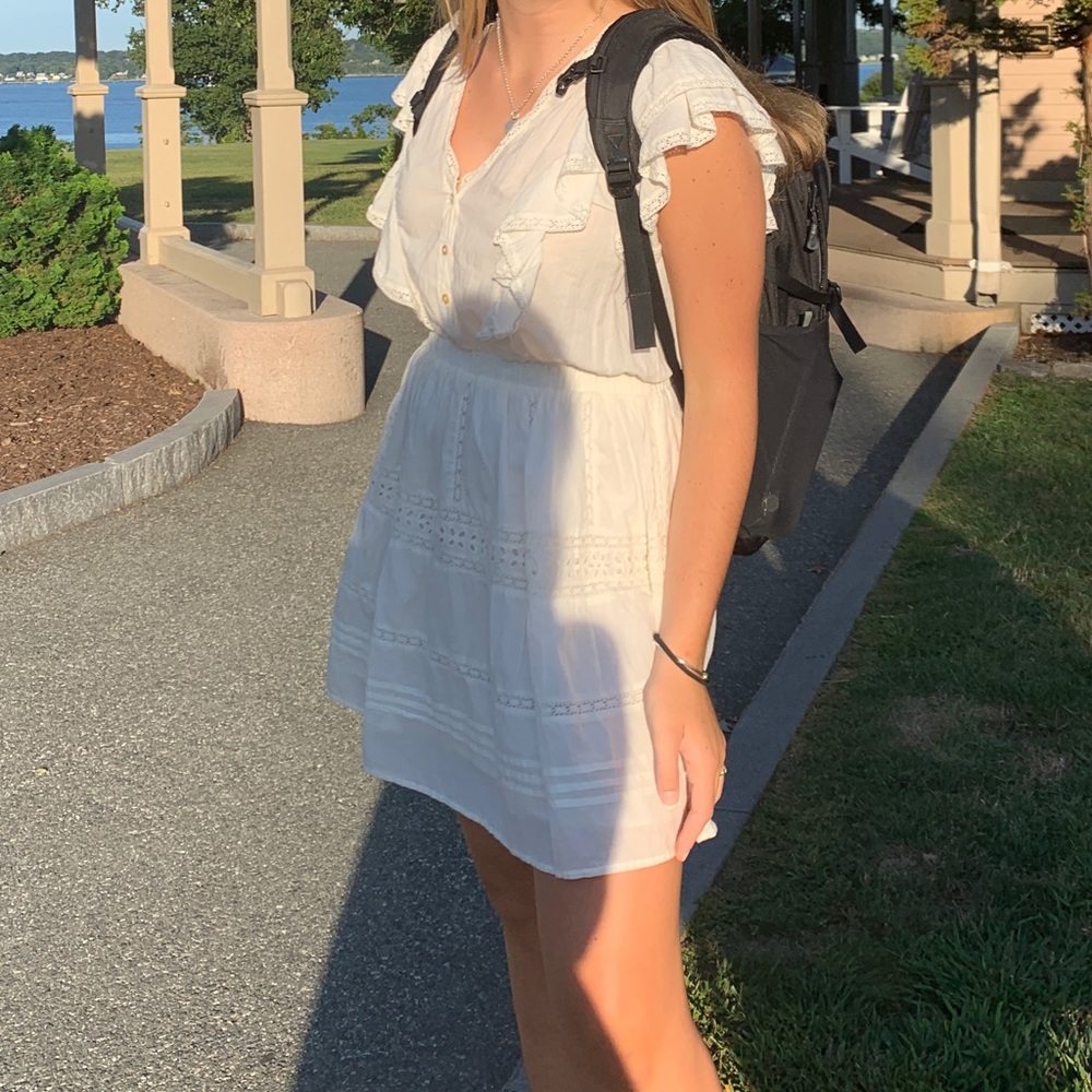 Loveshackfancy white ruffle mini dress